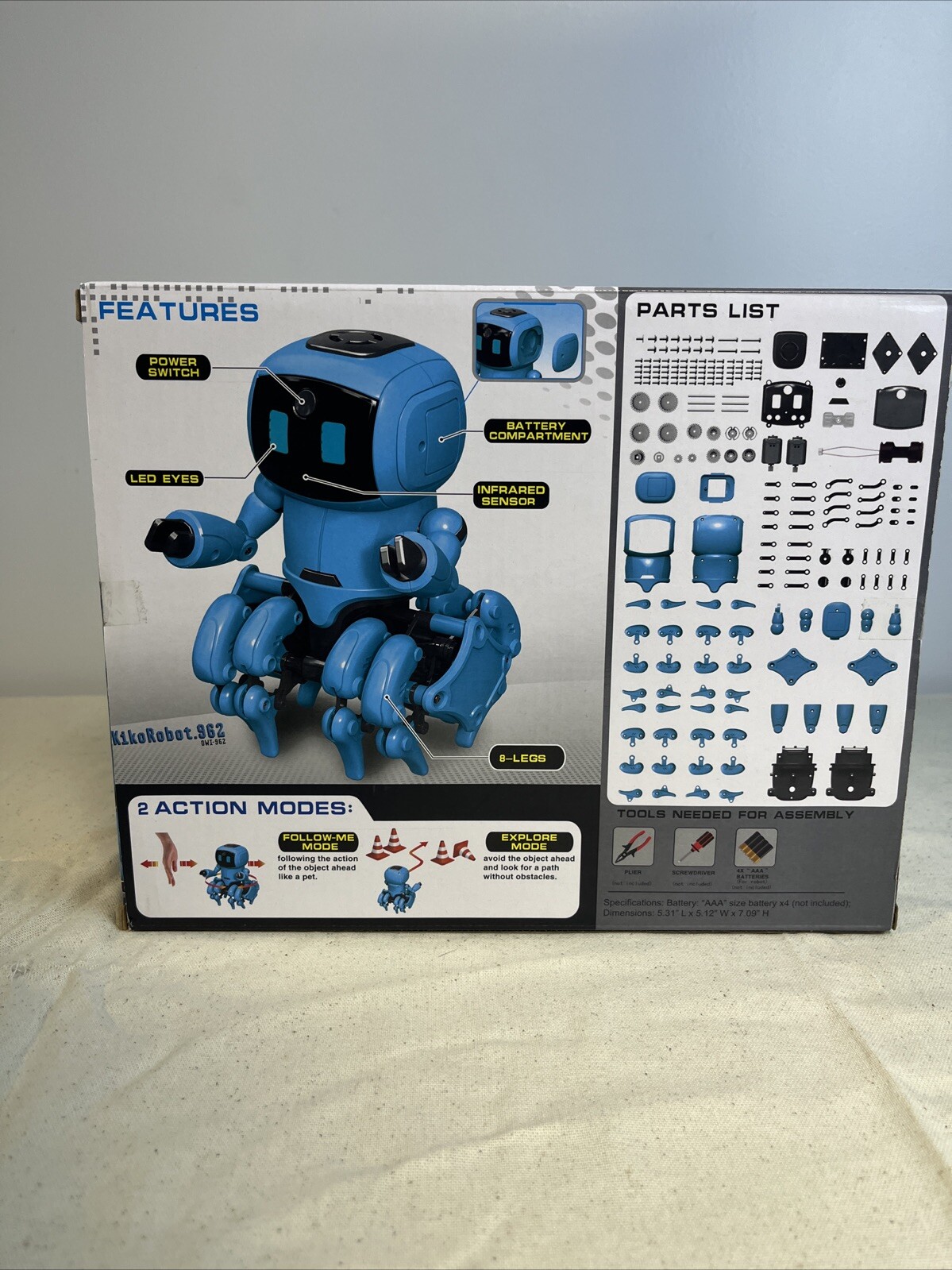 Kiko Robot 962 Do-It-Yourself Kit I/R n AI Technology Kids Educational Toy Model