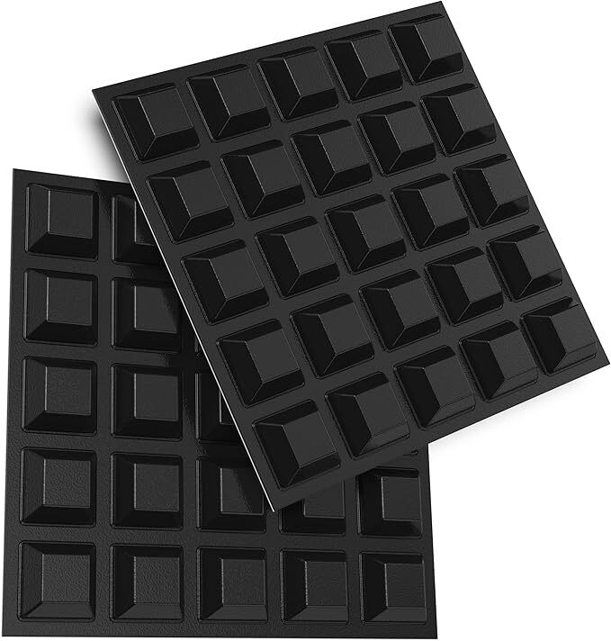 Black Rubber Feet (50 Pack) Self Stick Bumper Pads – Made in USA – Adhesive
