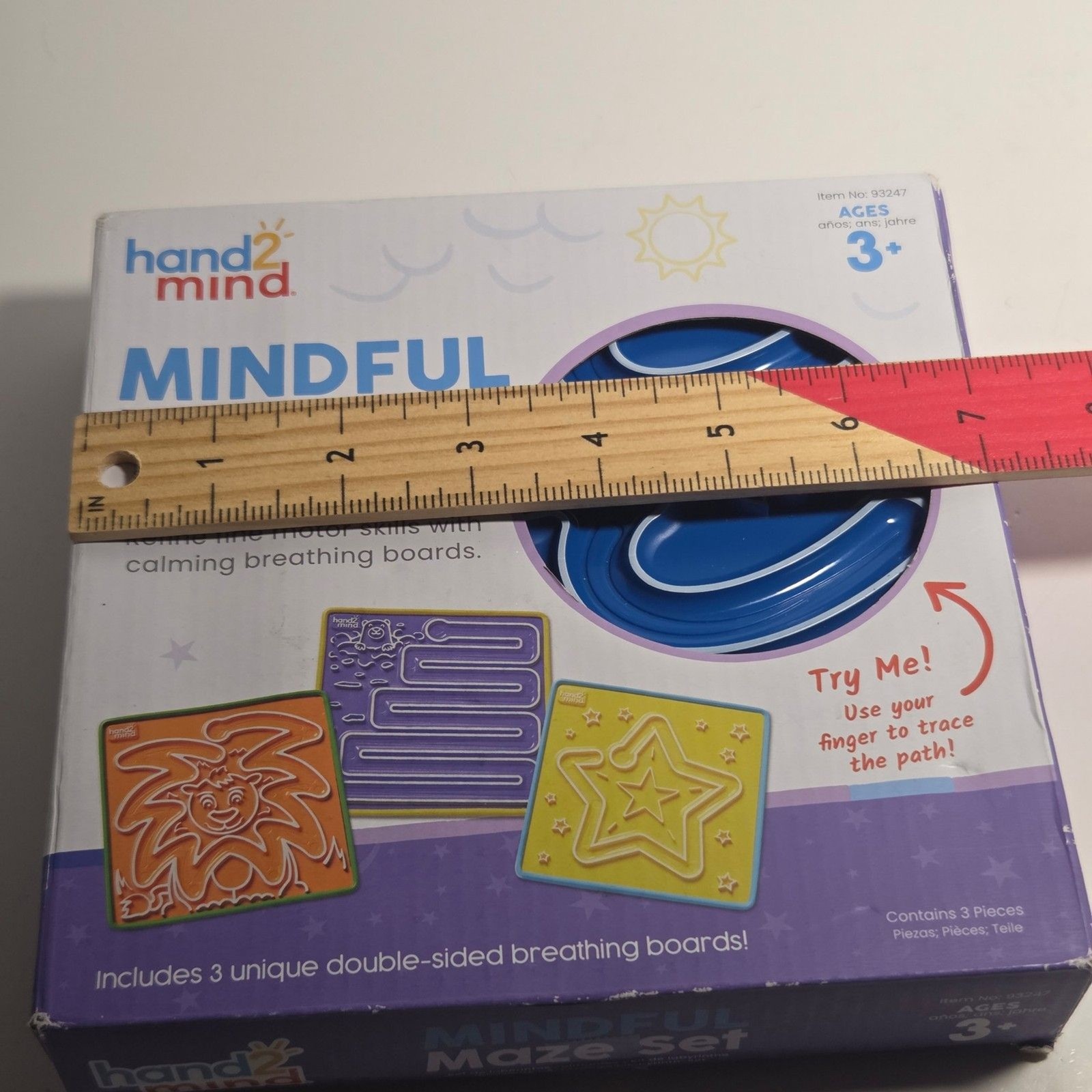 NEW Hand2Mind Mindful Maze Set 3 Double-Sided Breathing Boards Sensory Toys
