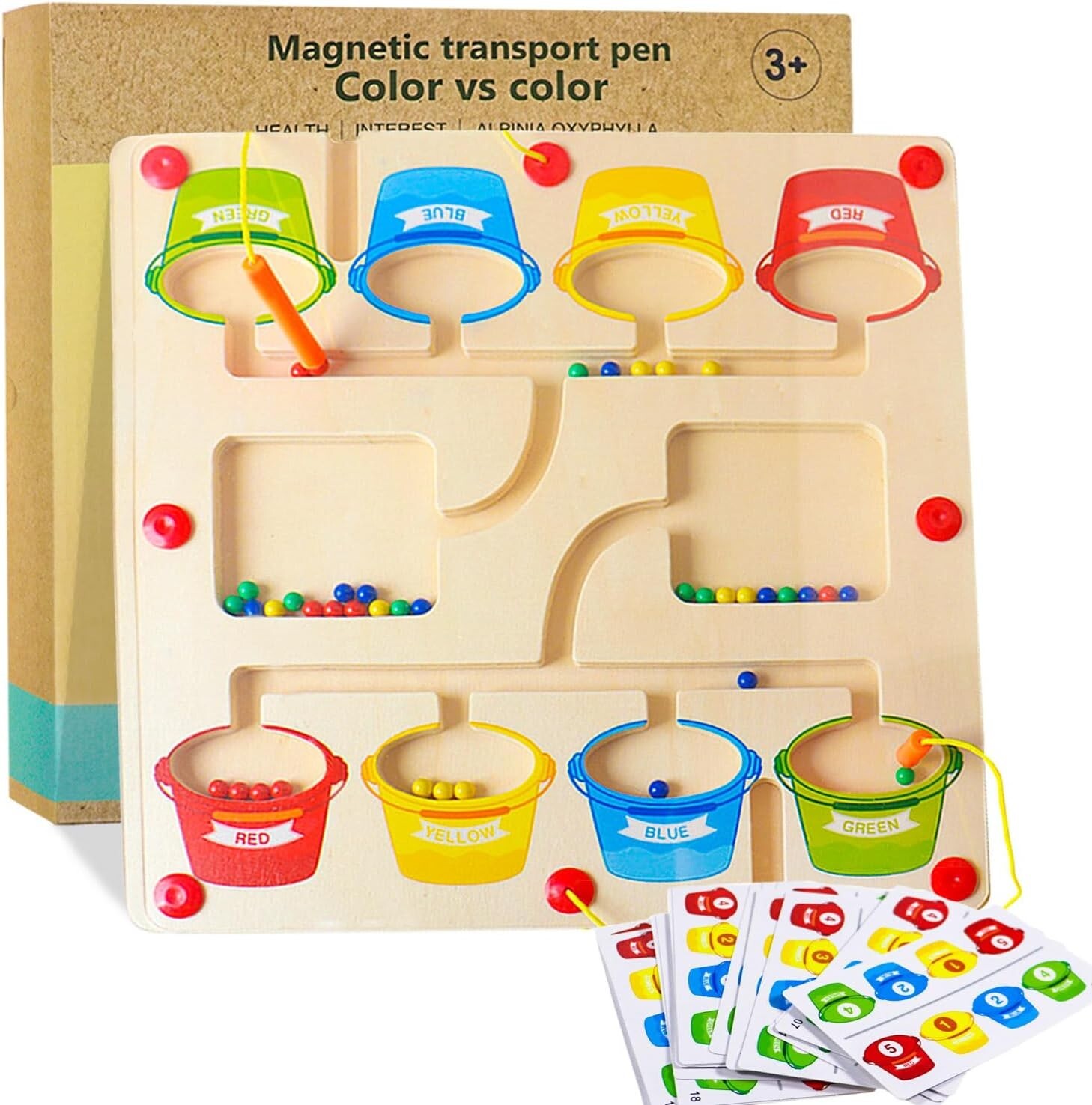 Montessori Toy For Toddlers Wooden Magnet Maze Board Battle Game Toys Gift Idea