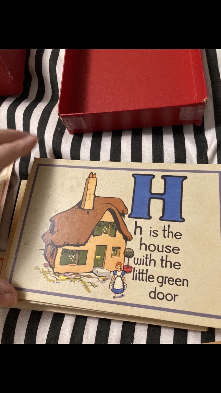 Cards Set Lot Alphabet Learning Vintage Cute Unique Rare Educational