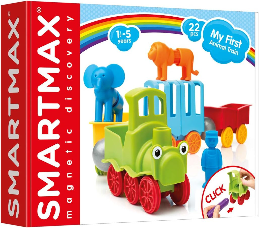 My First Animal Train STEM Magnetic Discovery Play Set with Moving Train and Sof