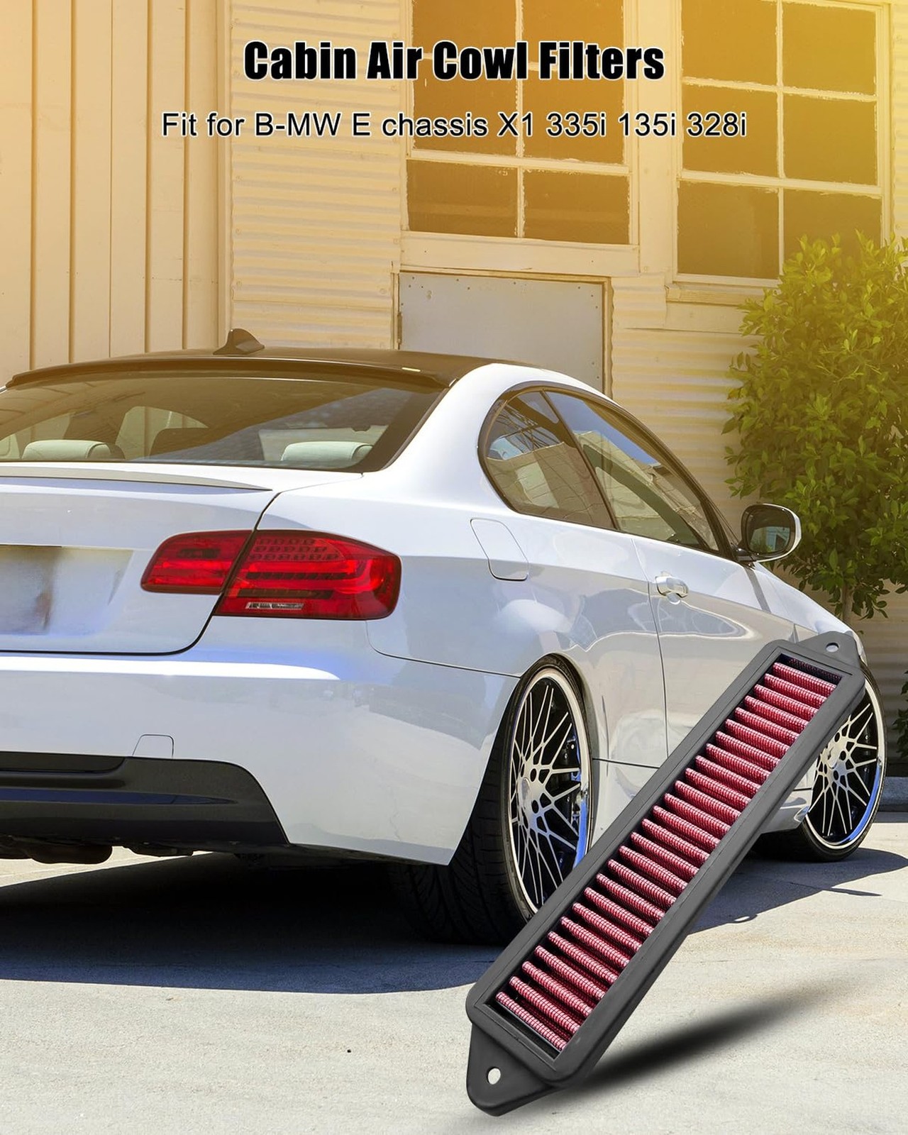 Cabin Air Cowl Filter Fit for B-MW E Chassis E82 E88 E90 E91 E92 E93 X1 335i …