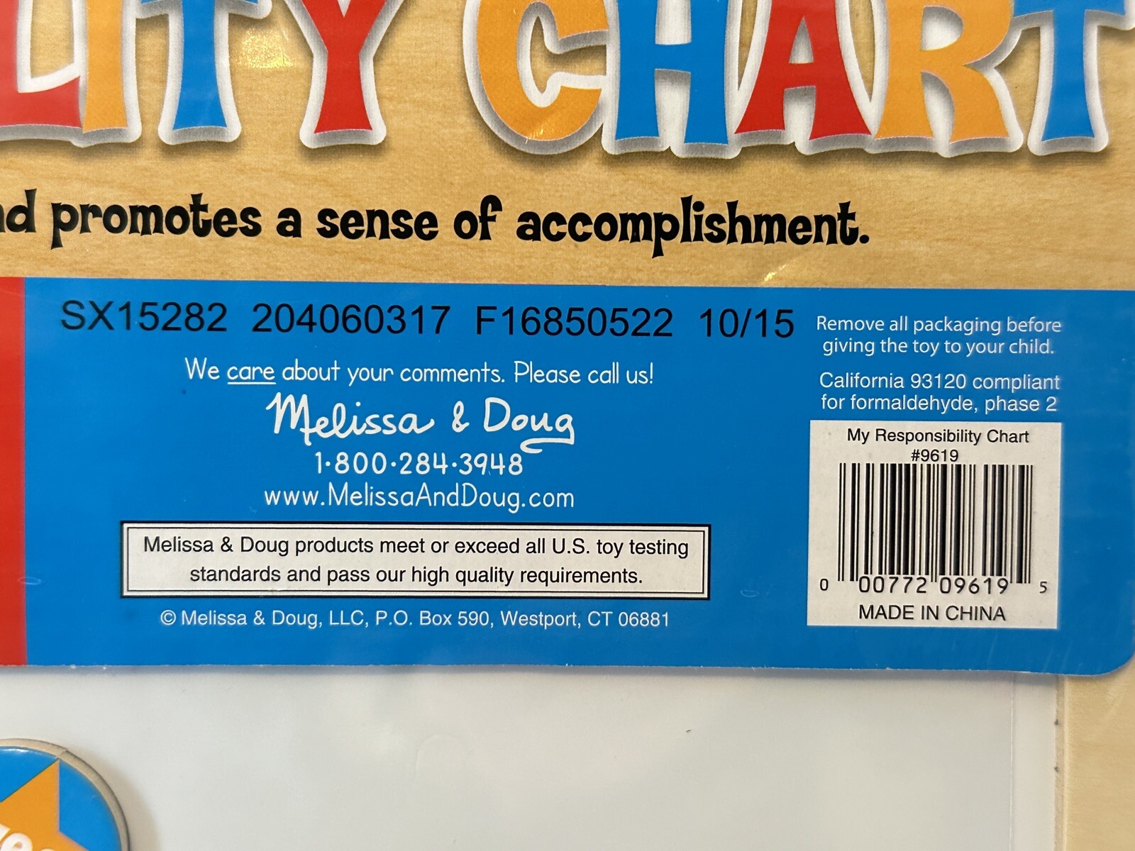 Melissa & Doug NEW My Responsibility Chart Magnetic 90 Magnets FACTORY SEALED