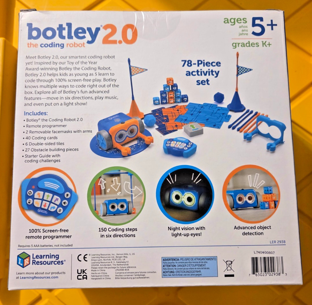 Learning Resources Botley The Coding Robot 2.0 Activity Set – 78 Pieces, Ages 5+