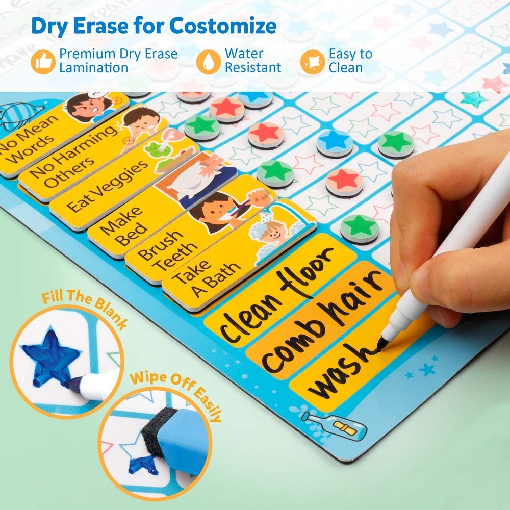 Magnetic Chore Chart for Kids – Reward System, Daily Routine & Good Behavior Tra