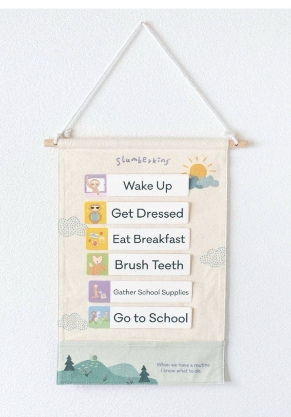 Slumberkins KID Routines Visual Schedule Wall scroll Daily Chart Autism ADHD GUC