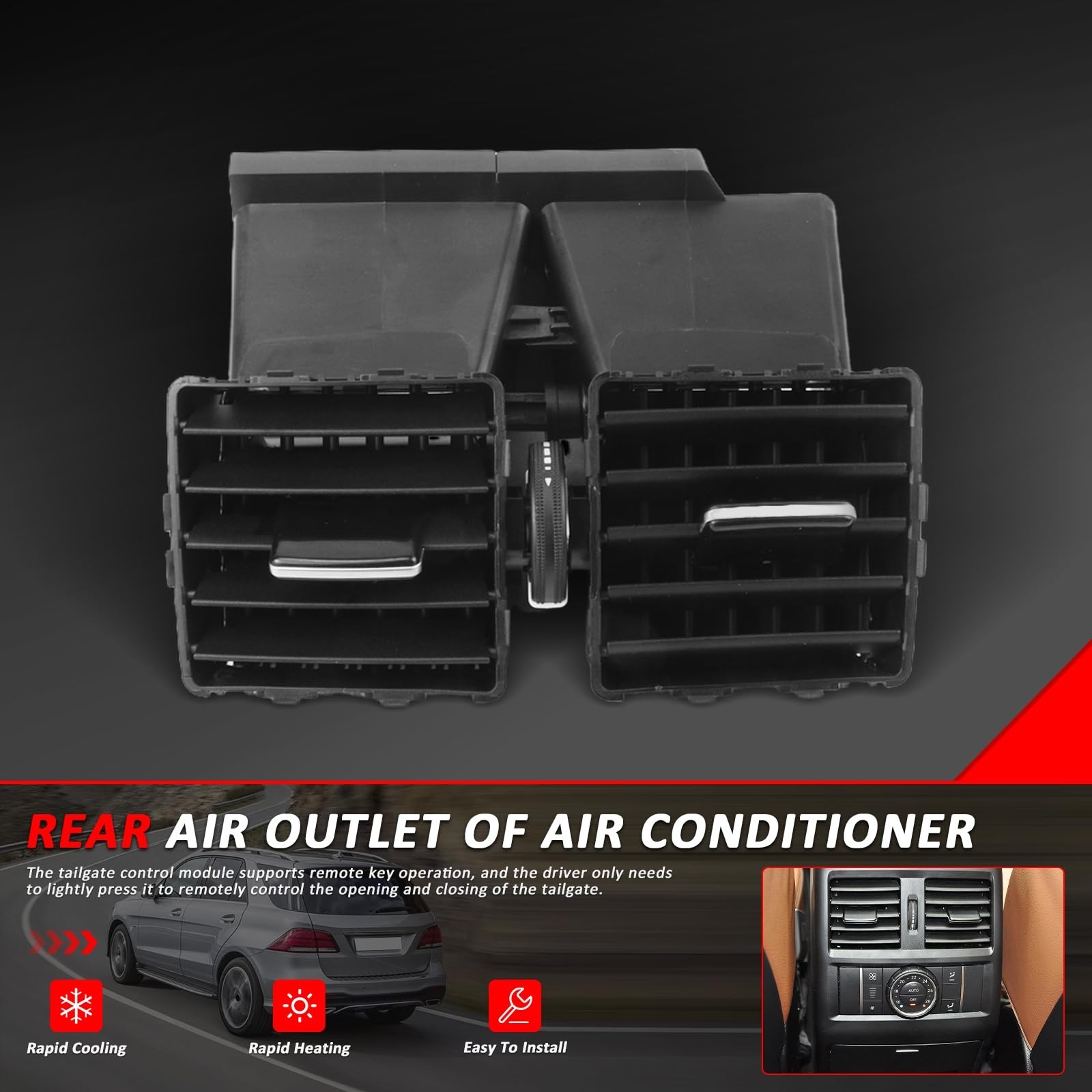 1668300554 Rear Center Console Air AC Vent For Benz W166 W292 ML GL GLE 2012-…