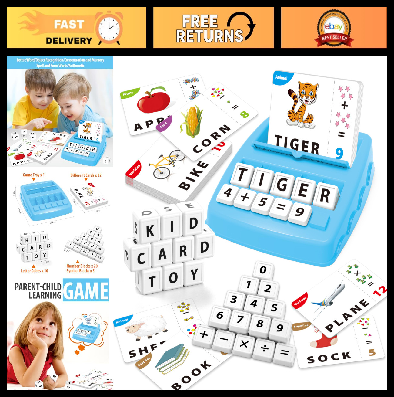 Montessori Alphabet Matching Game – Educational Toy for Kids 3-8 Years, Fun Lear