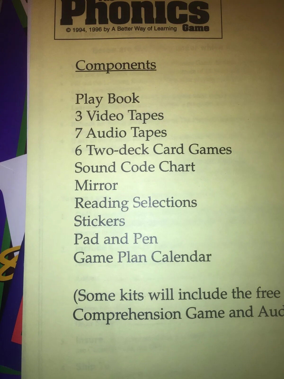 The Phonics Game Reading Comprehension Classroom Homeschool VHS See Photos