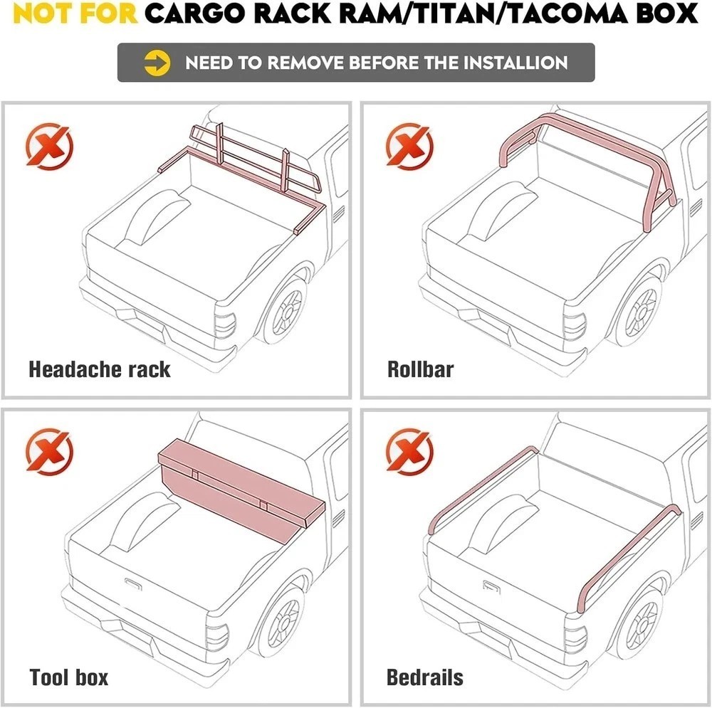 Soft Roll Up Truck Tonneau Bed Cover Fits for Chevy Silverado/GMC Sierra 2500HD