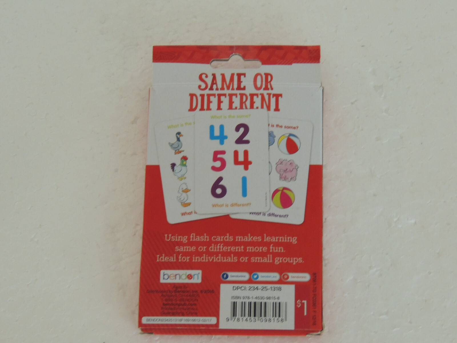 Flash Cards – Same or Different – 36 Pre-K Flash Cards – by Bendon 2+ AGE