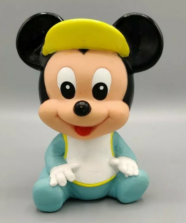 Vintage Disney Mattel 5″ Baby Mickey Mouse Squeaker Infant Toy