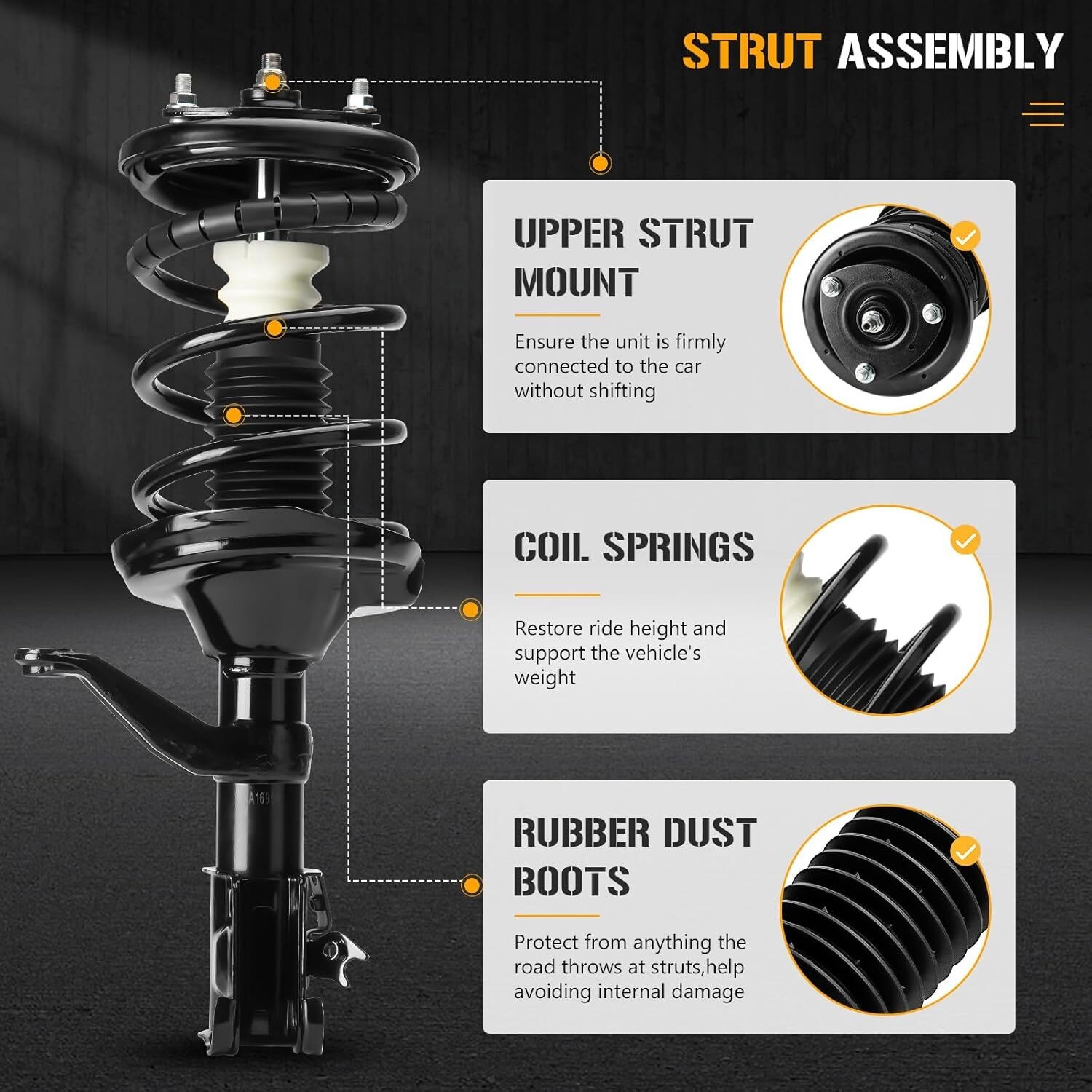 Front Left & Right Complete Strut Spring Shock Absorber Fits Honda Element