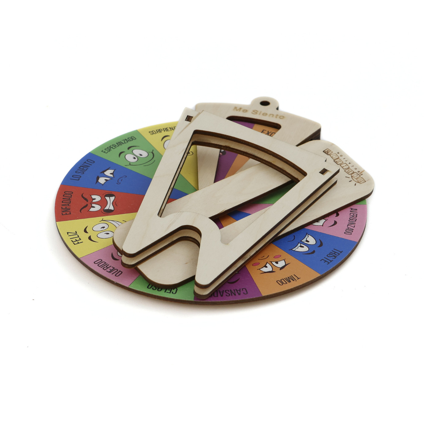 Wheel of Emotions – Montessori Wooden Feelings Chart for Kids (English, Spanish)