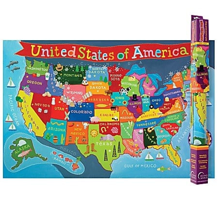 LAMINATED WALL MAP UNITED STATES OF AMERICA