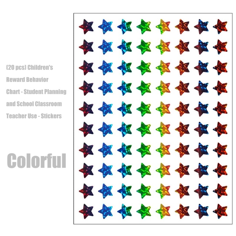 Glittering Star Sticker for Scrapbooking Journal Album Classroom Behavior Chart