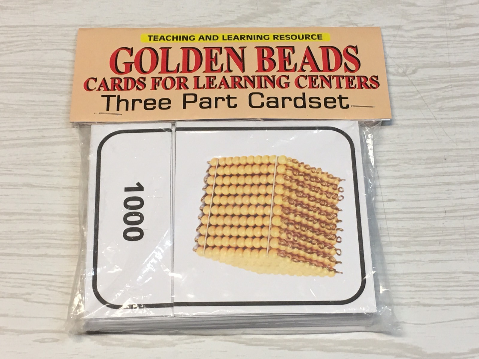 Golden Beads – Cards for Learning Center – Three Part Cards – Montessori
