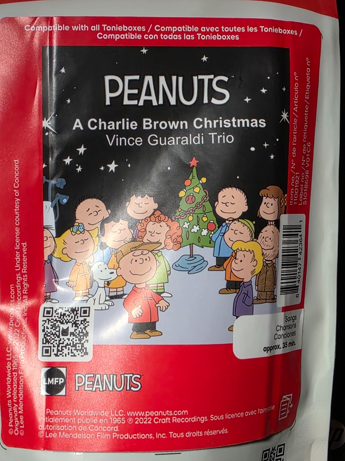 Tonies Peanuts A Charlie Brown Christmas Schroeder Playing Piano Factory Sealed