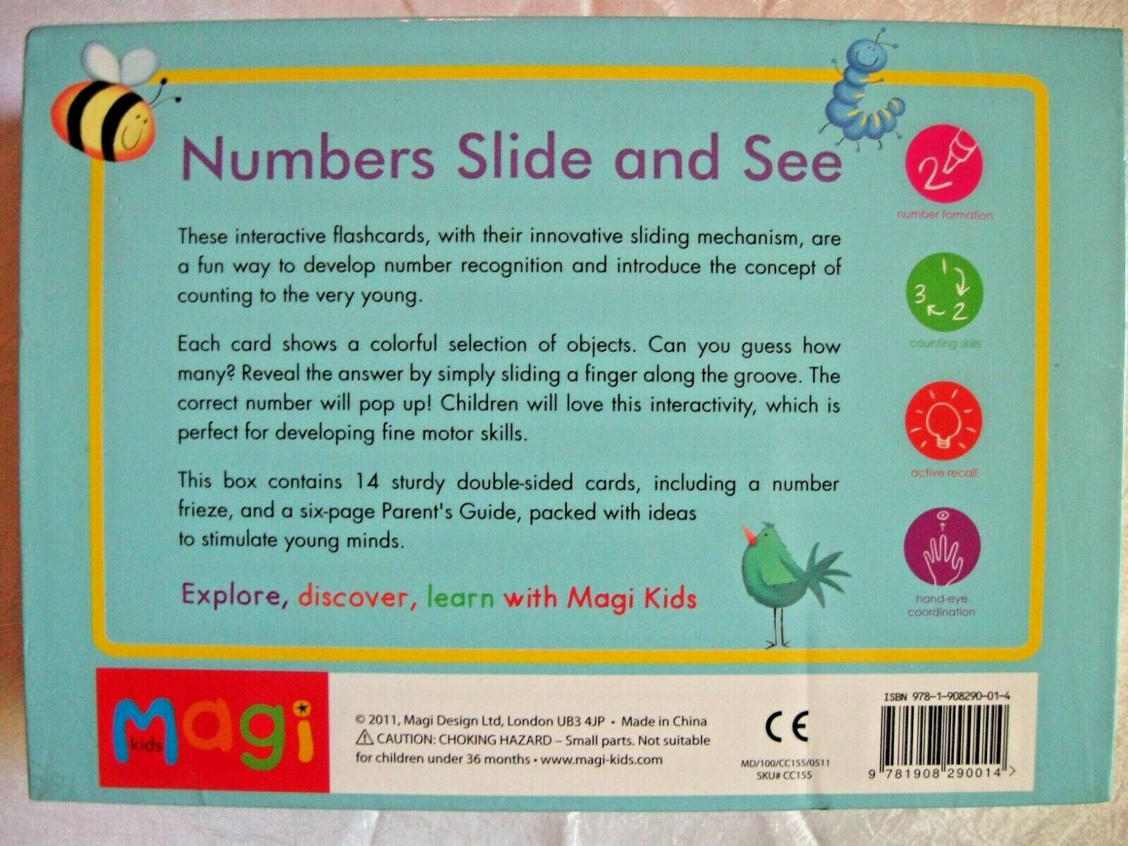 SLIDE & SEE NUMBERS Magi Kids Educational Study Cards Early Learning 2011 9:x-4