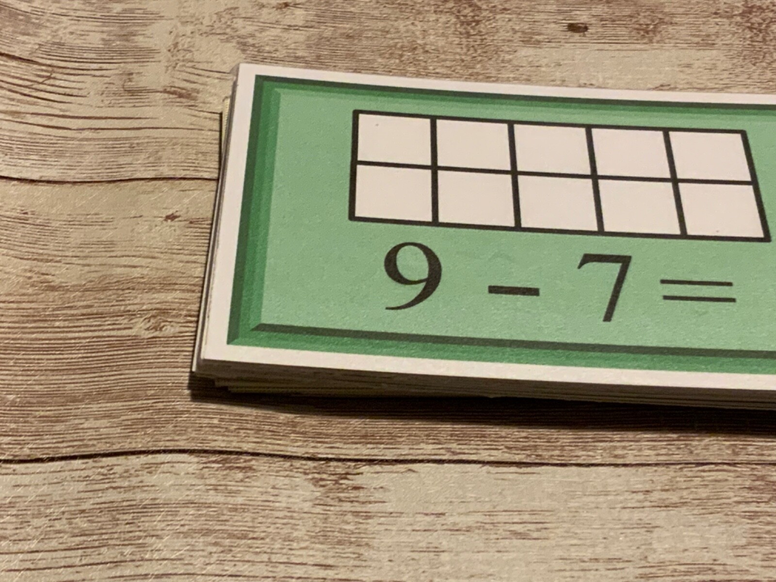Subtraction Facts Ten Frame Cards – 56 Dry Erase Laminated Card – Kindergarten