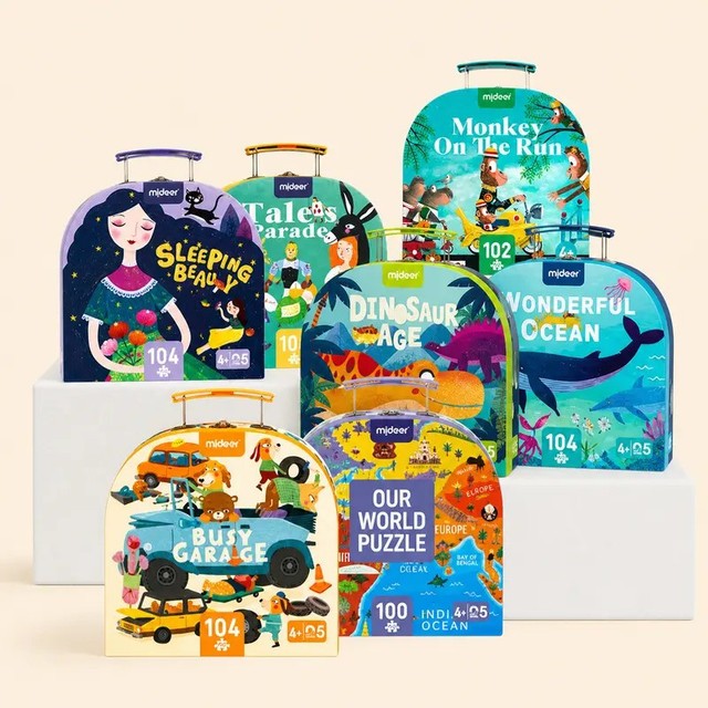 Mideer Kids Educational Puzzle Carry Box Theme Options