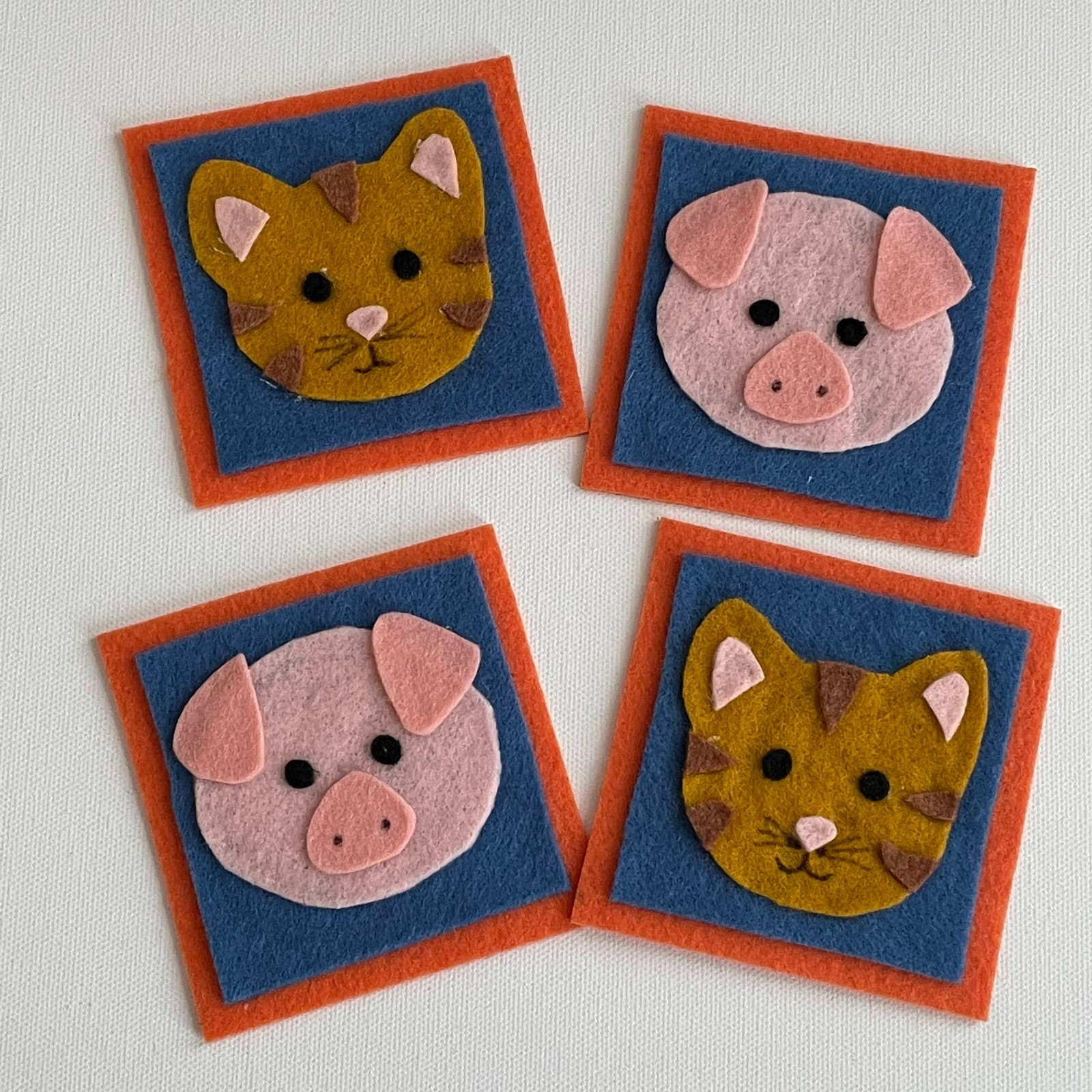Farm Animal Match Game Felt Sample Set for Felt or Flannel Board Play