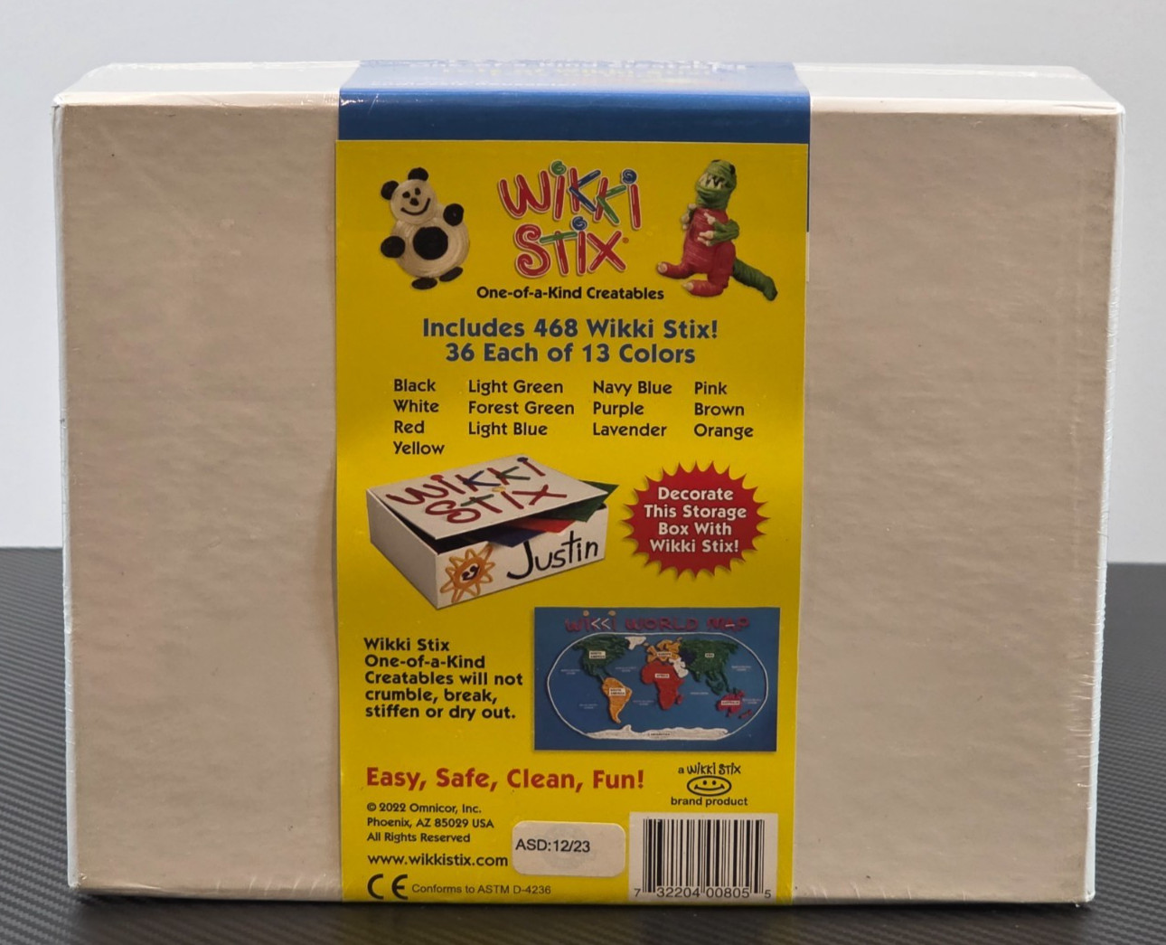 Wikki Stix Big Count Box 468 Stix 13 Colors in Cool Storage Box w/ 12 Page Idea