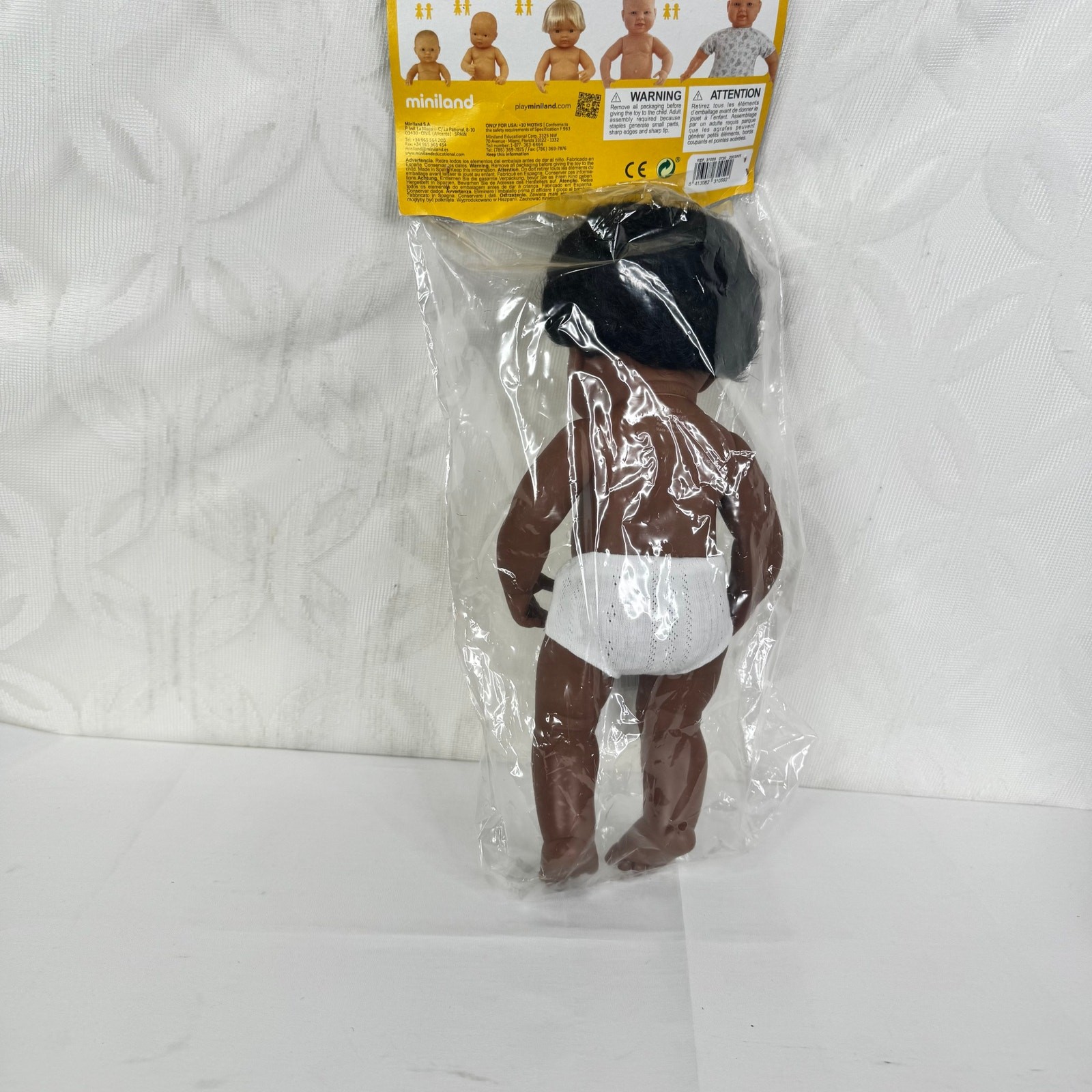 Miniland Multicultural Doll African American Boy 15 Inches Anatomically Correct