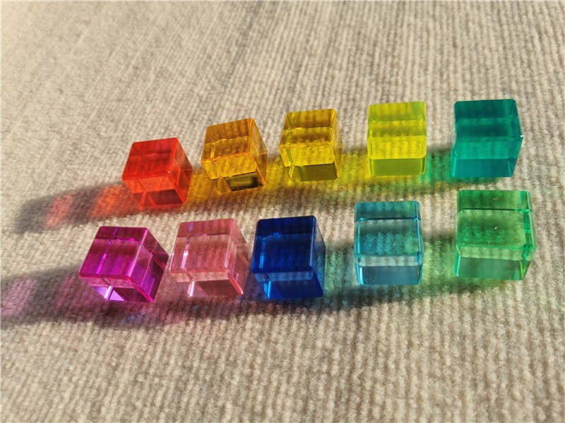 Dutch wooden houses with acrylic cubes, sensory toy set