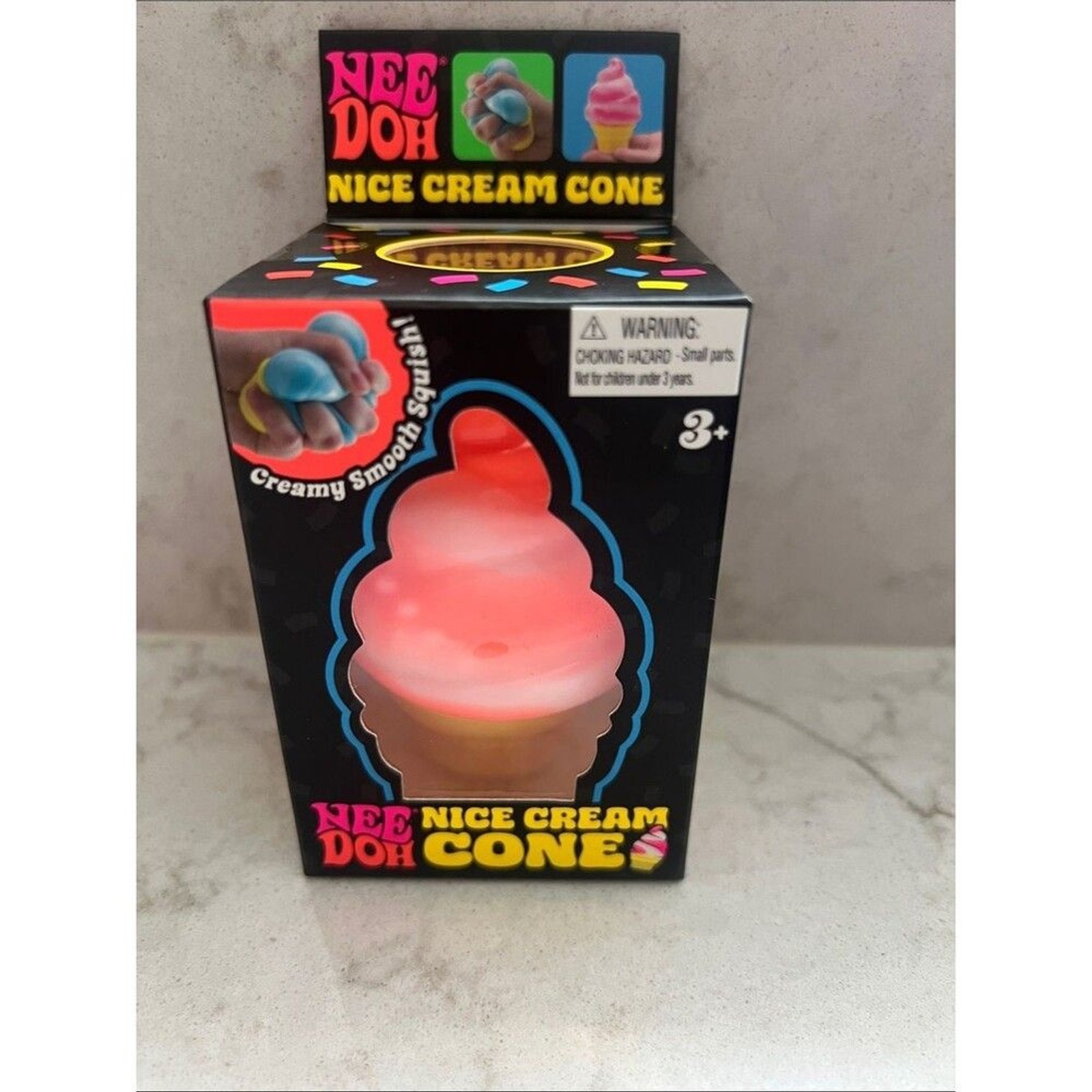 Needoh Orange Nice Dream Cone Squishy Squeezy Fidget Toy Ice cream