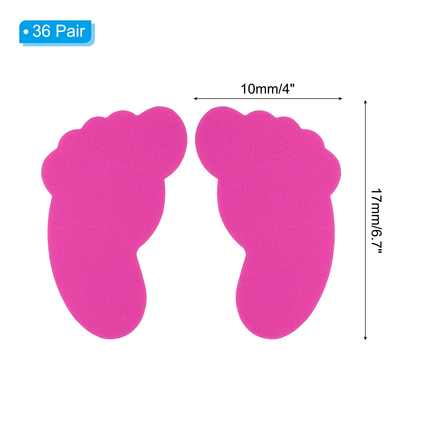 36 Pairs Foot Shaped Carpet Markers, Nylon Floor Spots Markers, Pink