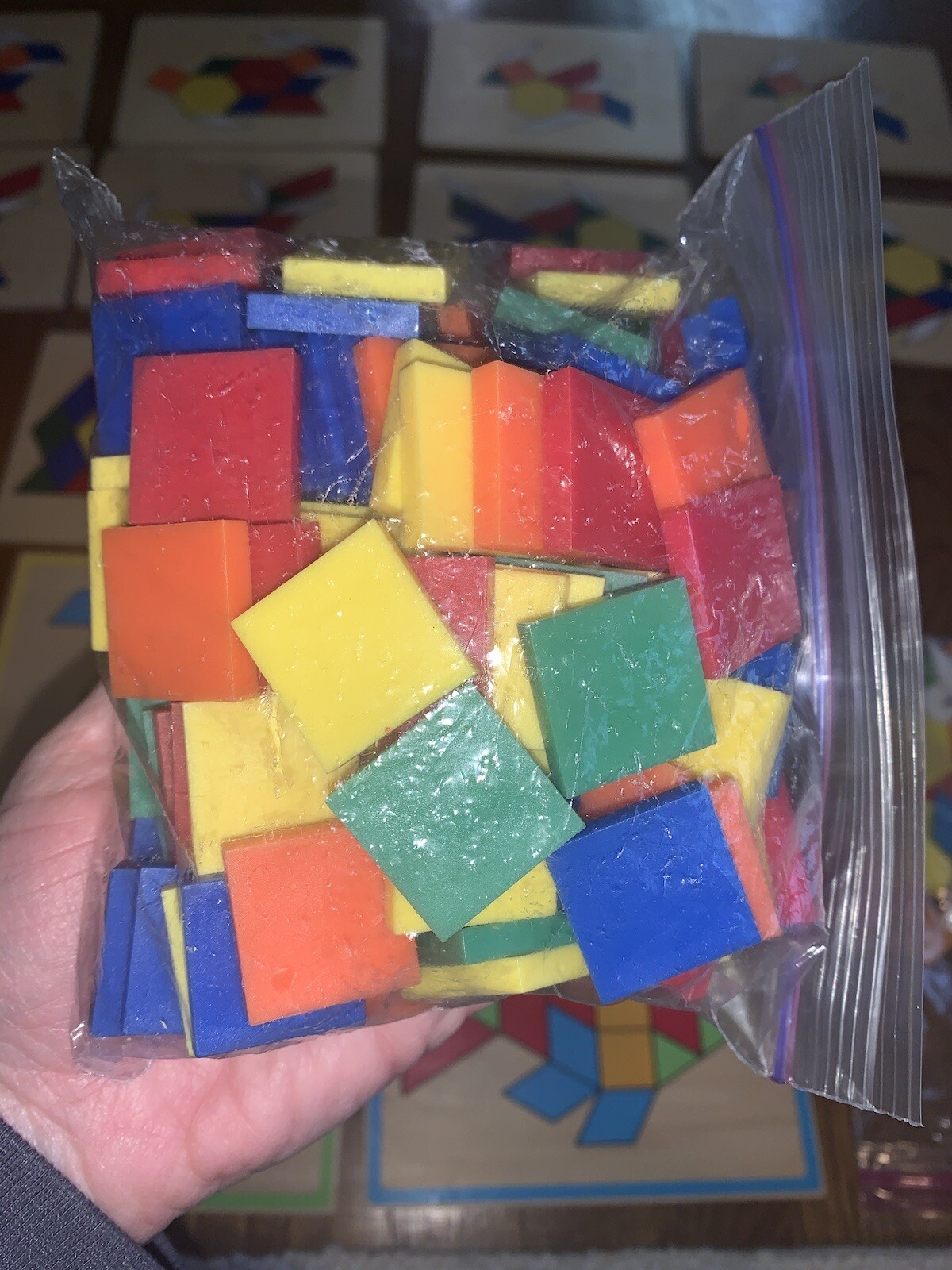 Wooden Tangram Pattern Blocks Mosaic Geometric Shape Puzzles for Kids