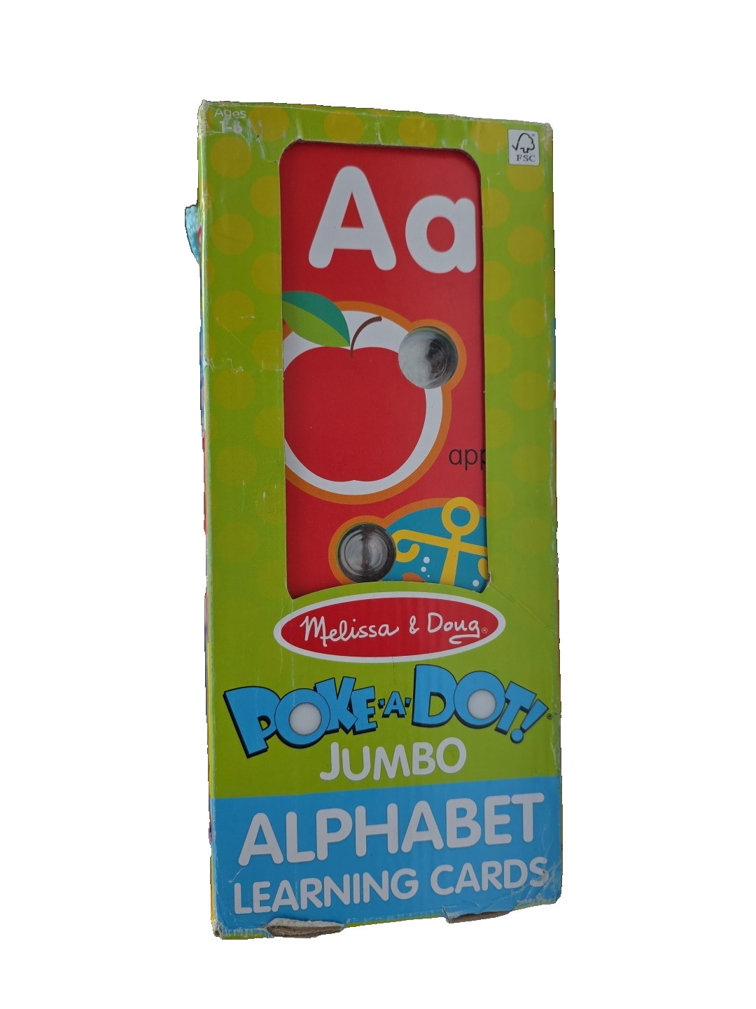 Melissa & Doug Poke-A-Dot Jumbo Alphabet Learning Cards Double-Sided Retail Wear