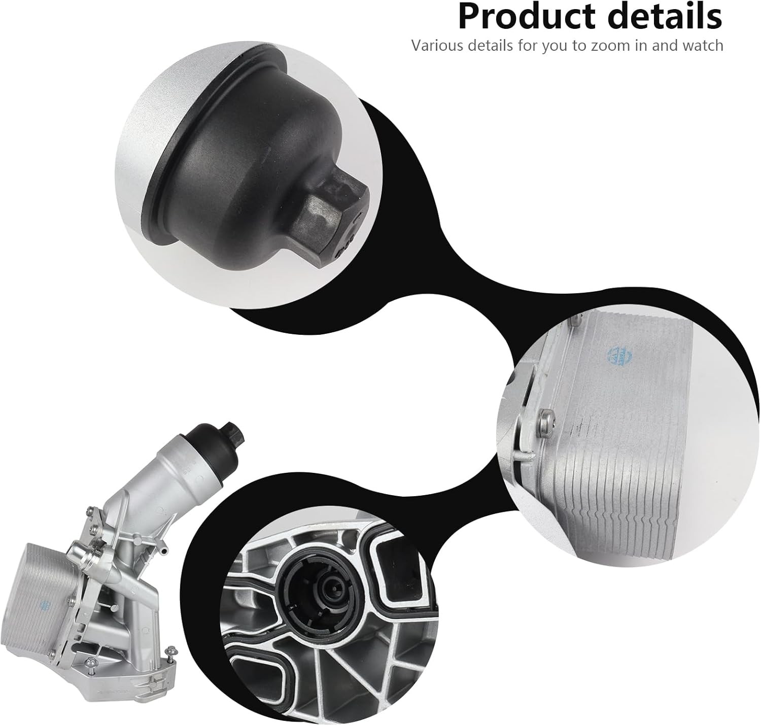 11428596283 Aluminium Oil Cooler Filter Housing Assembly Compatible with BMW