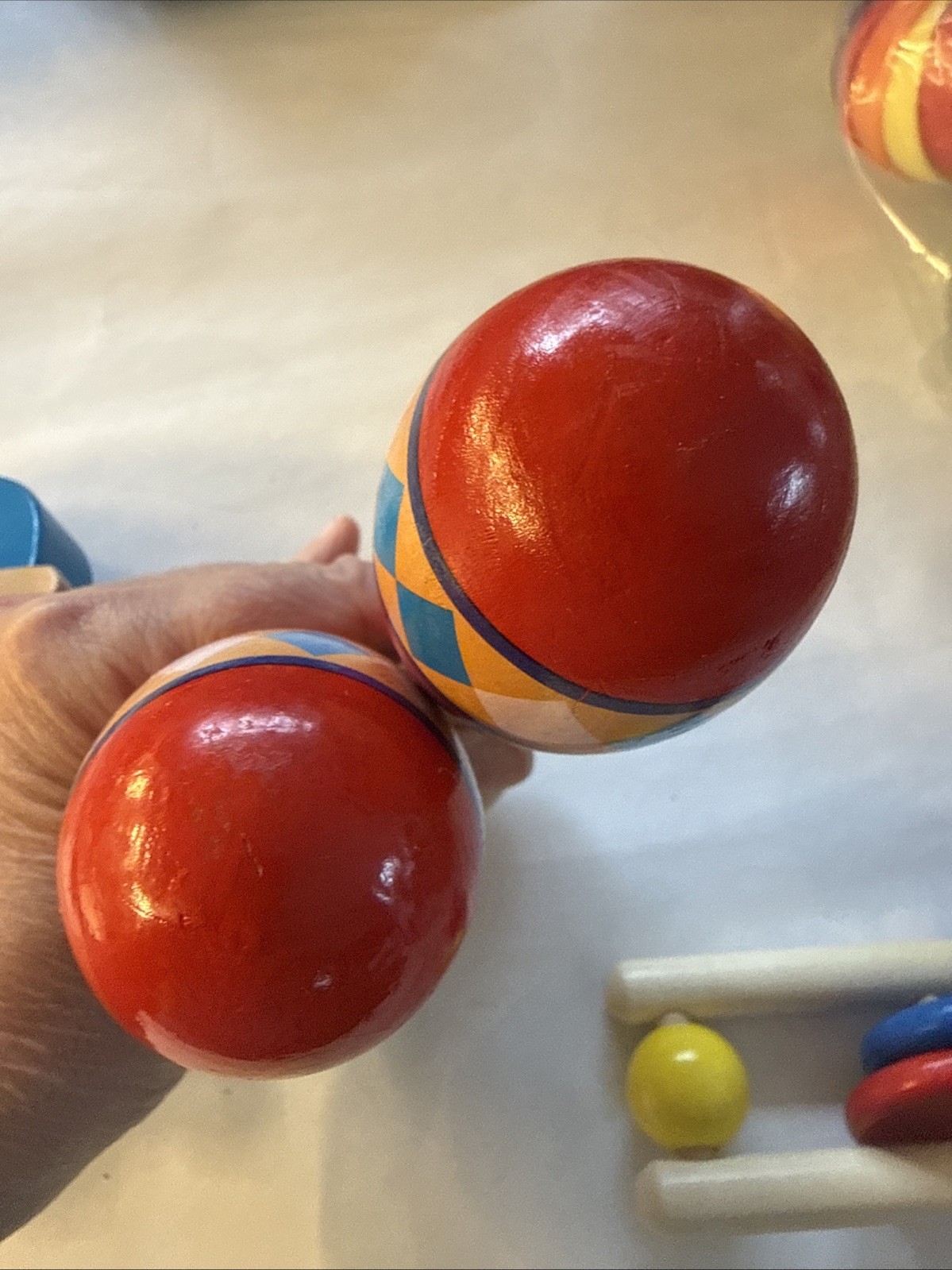 5 Lot Wood Toys Rattles Boat Car Rattle Hape Baby Toddler Kids