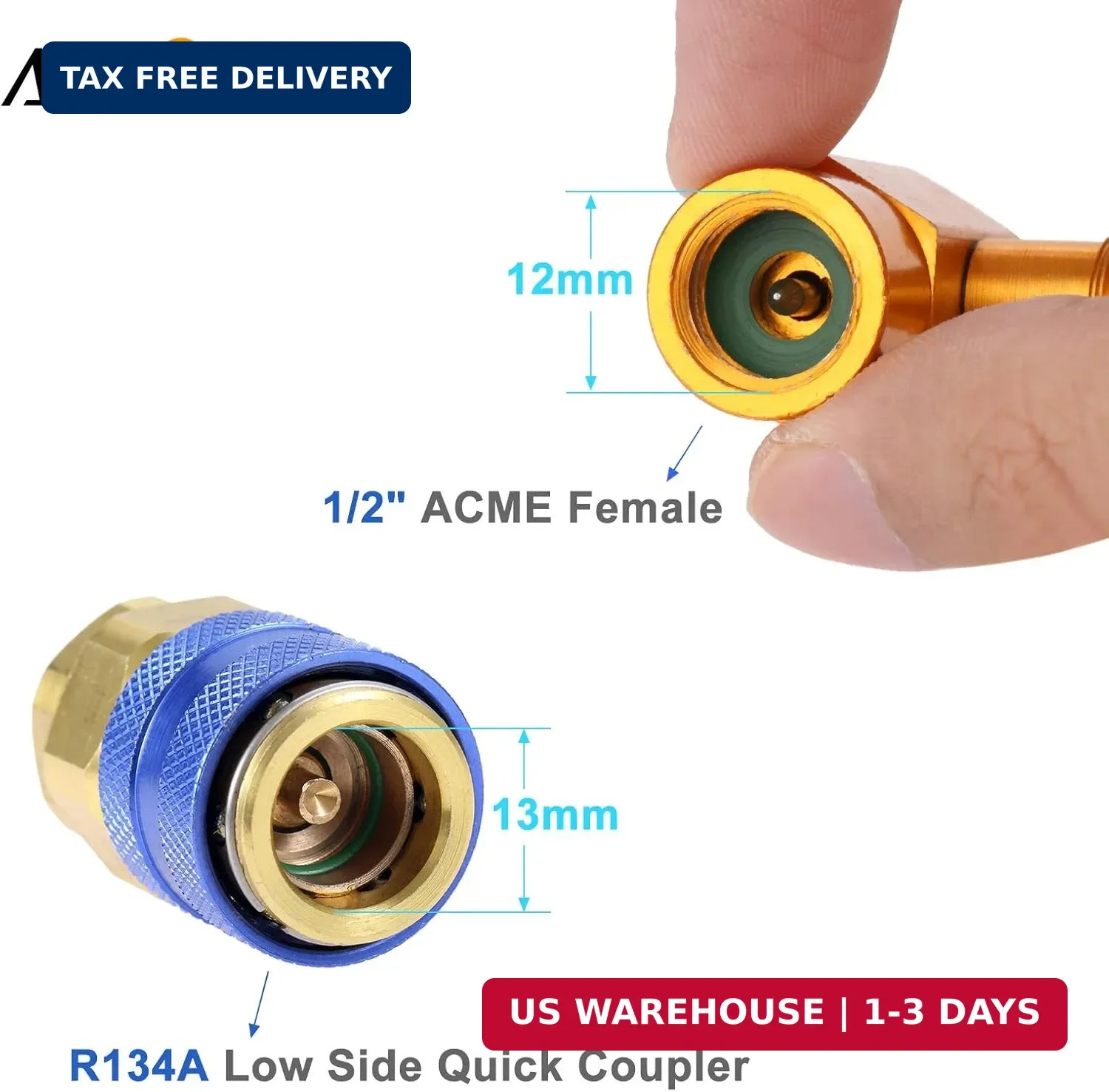 Aupoko R134A Recharge Hose Kit with Gauge, 59” AC Refrigerant Recharging Hose w