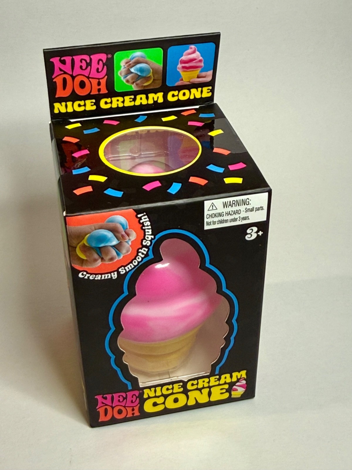 AUTHENTIC NeeDoh🍦Pink Nice Cream Cone Squishy TikTok Viral🔥 Fidget Toy RARE!