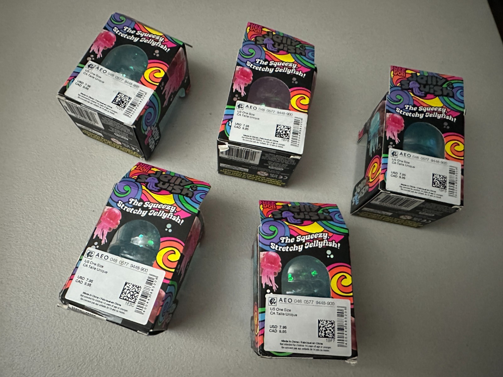 Lot of 5 – Schylling NeeDoh Jelly Squish Blue Purple – Jellyfish