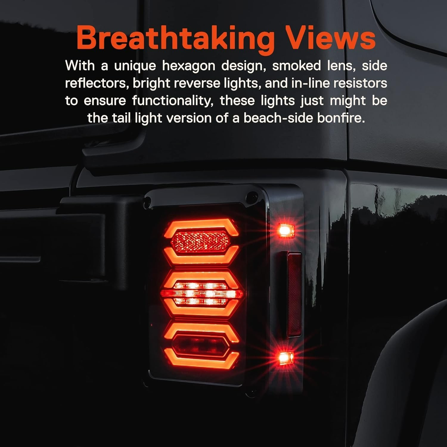 Tail Light for Jeep Wrangler [Hexagon Design] [Smoke Lens]Plug n Play 2007-2018