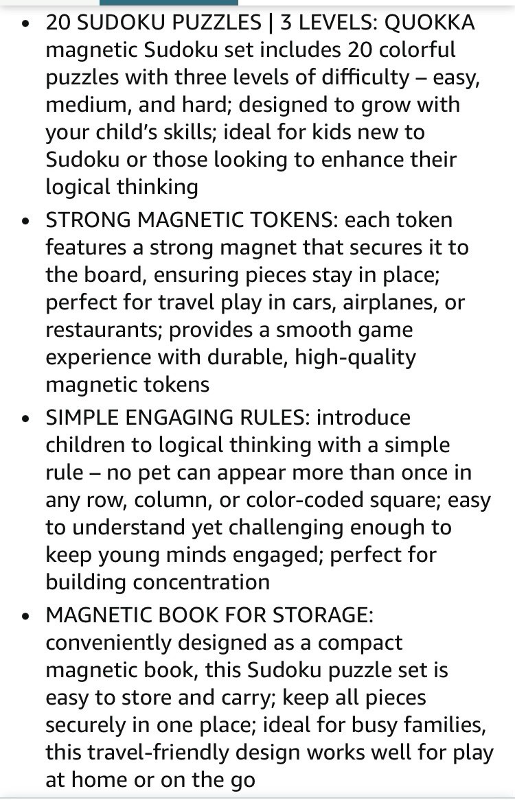 NEW Magnetic Sudoku Puzzles 20 PCs 3 Levels Easy Medium Hard Educational Travel