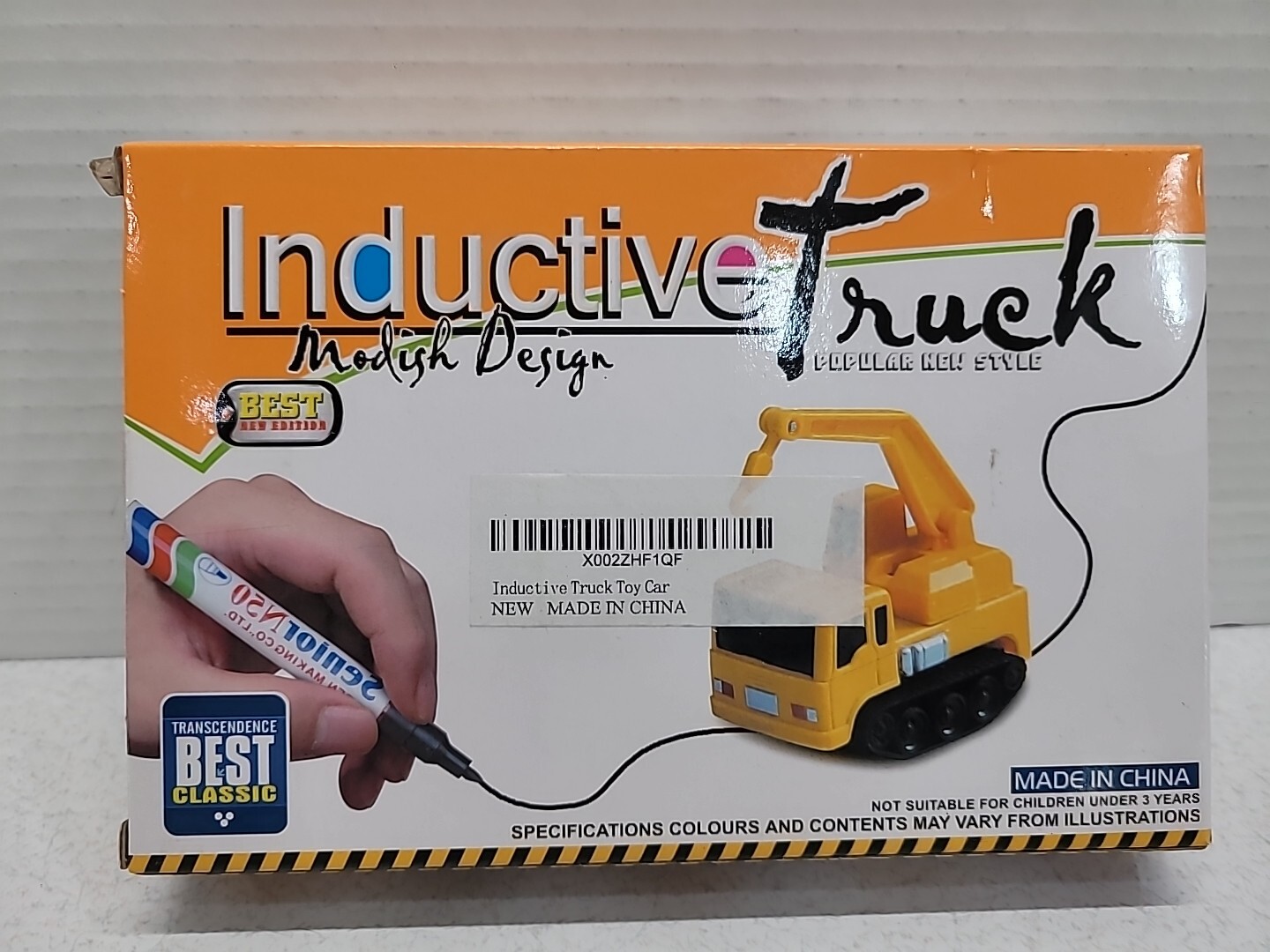 Gold Light Inductive Truck Modish Design Toy Will Follow Any Drawn Line