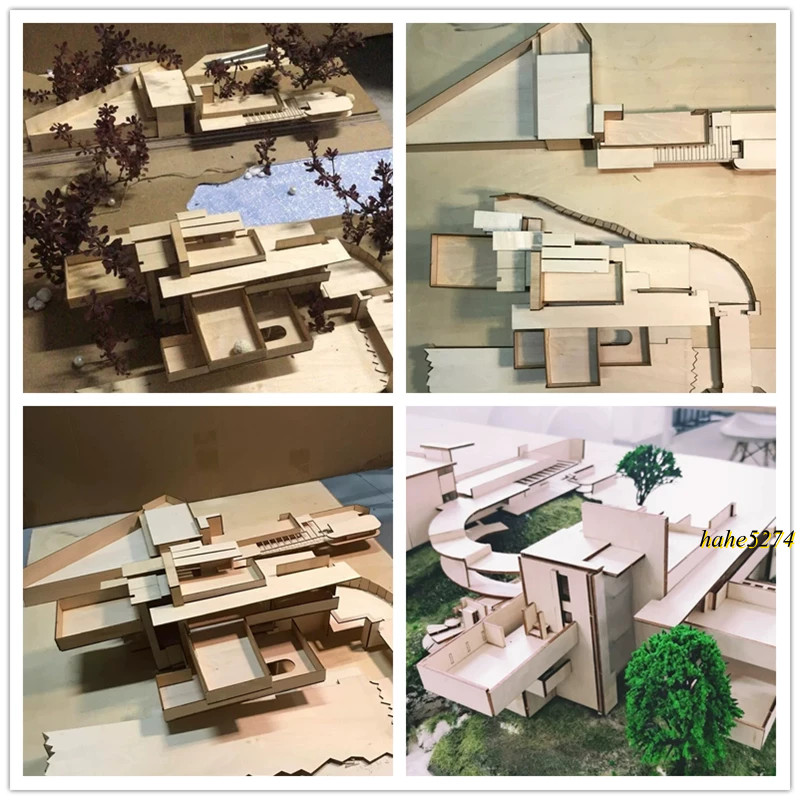 1:100/120/150 Fallingwater Wooden Assembly Model Architectural Handcraft DIY Kit