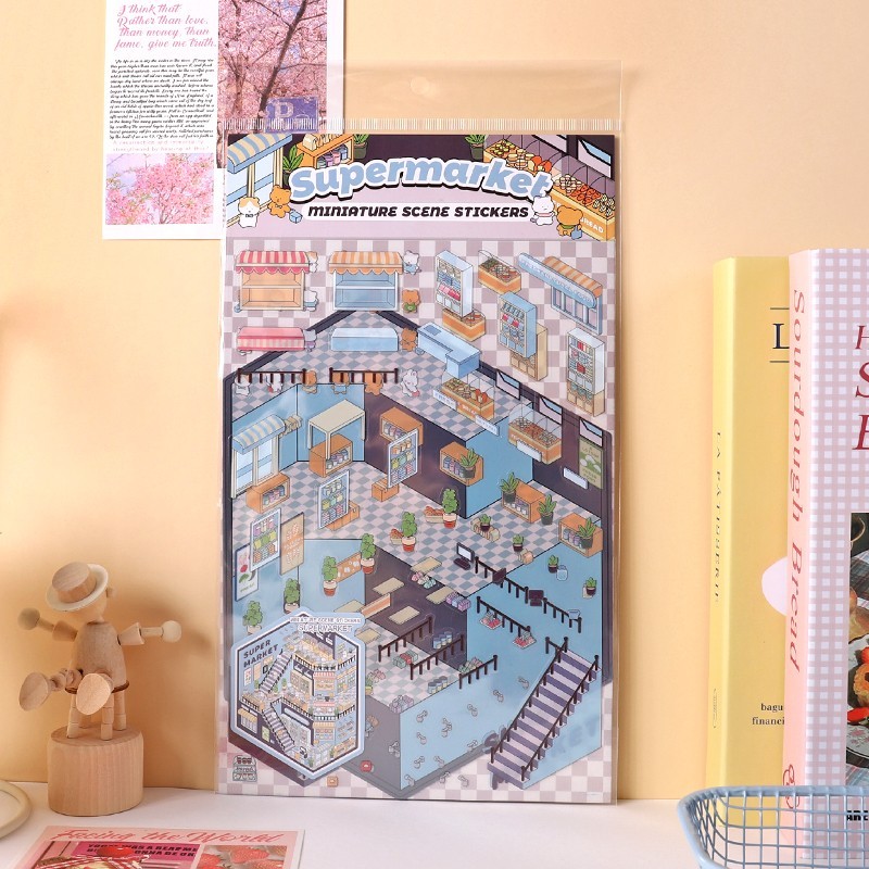 Miniature Scene Stickers Crafts Toy Kid’s Creation Stationery Decoration Gift