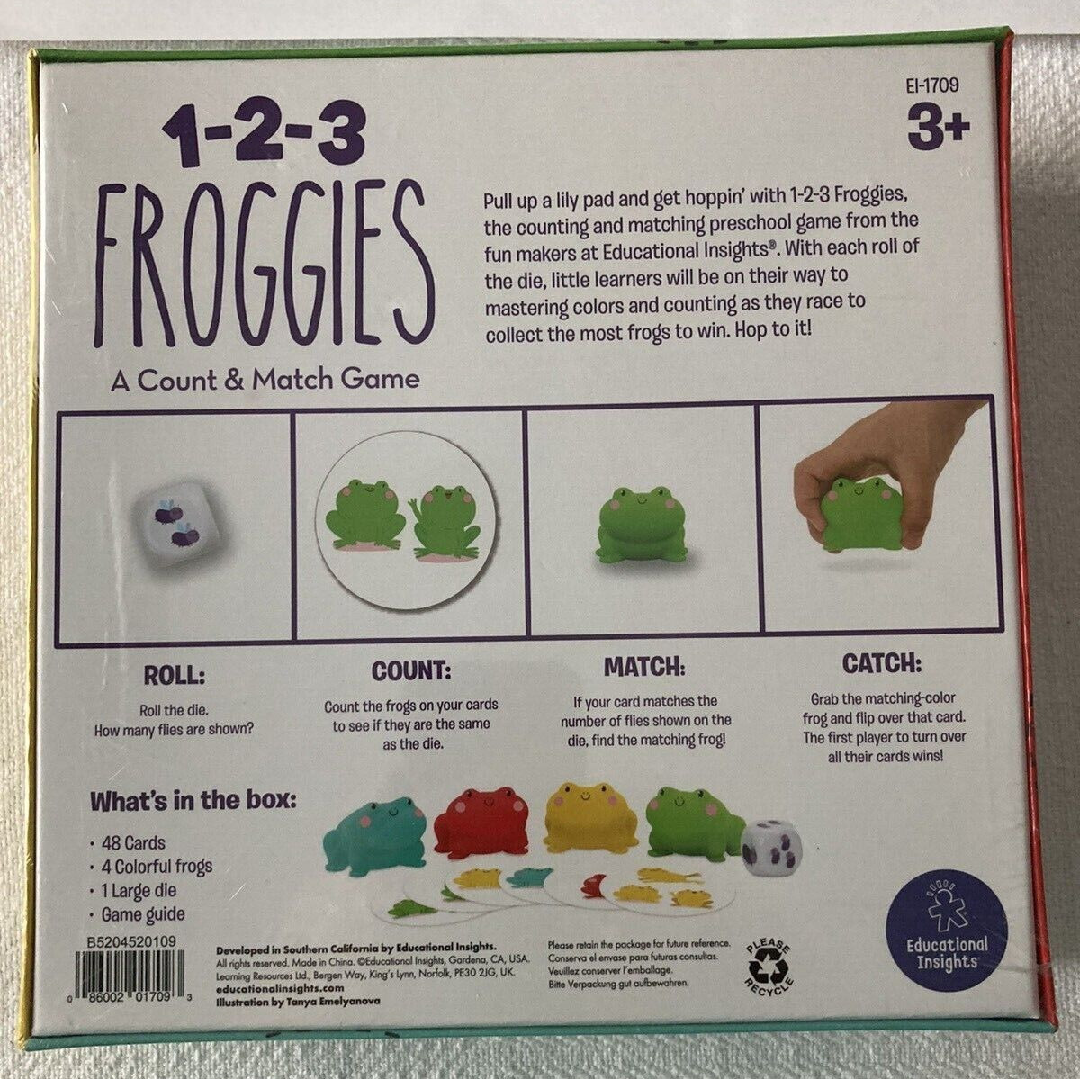 Educational Insights 1-2-3 Froggies – Counting & Color Matching Game ages 3+ NEW