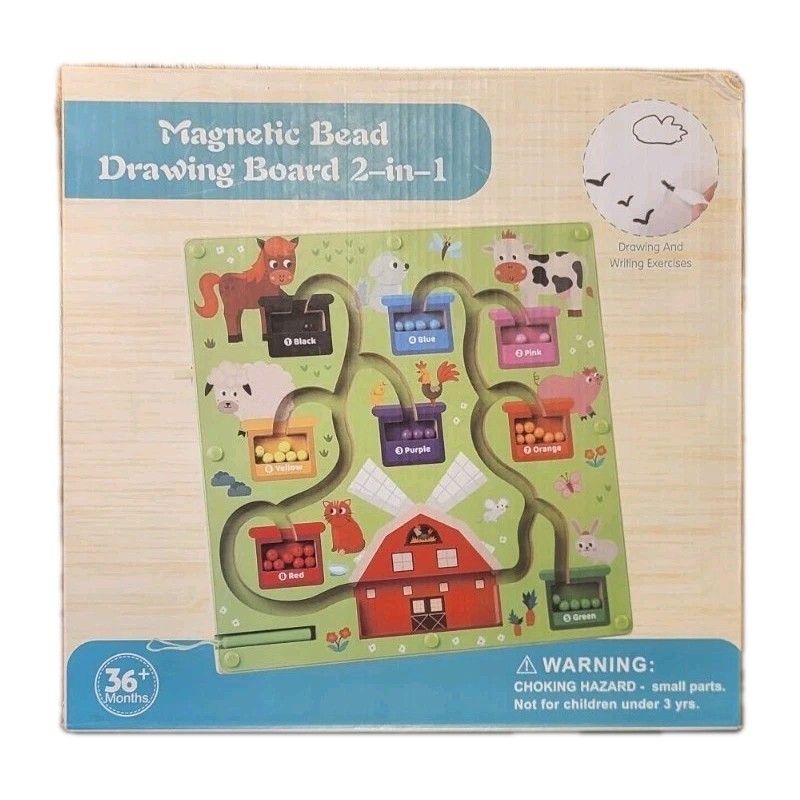 2 in 1 Double Side Magnetic Color & Number Maze, Magnetic Drawing Board Ages 3+
