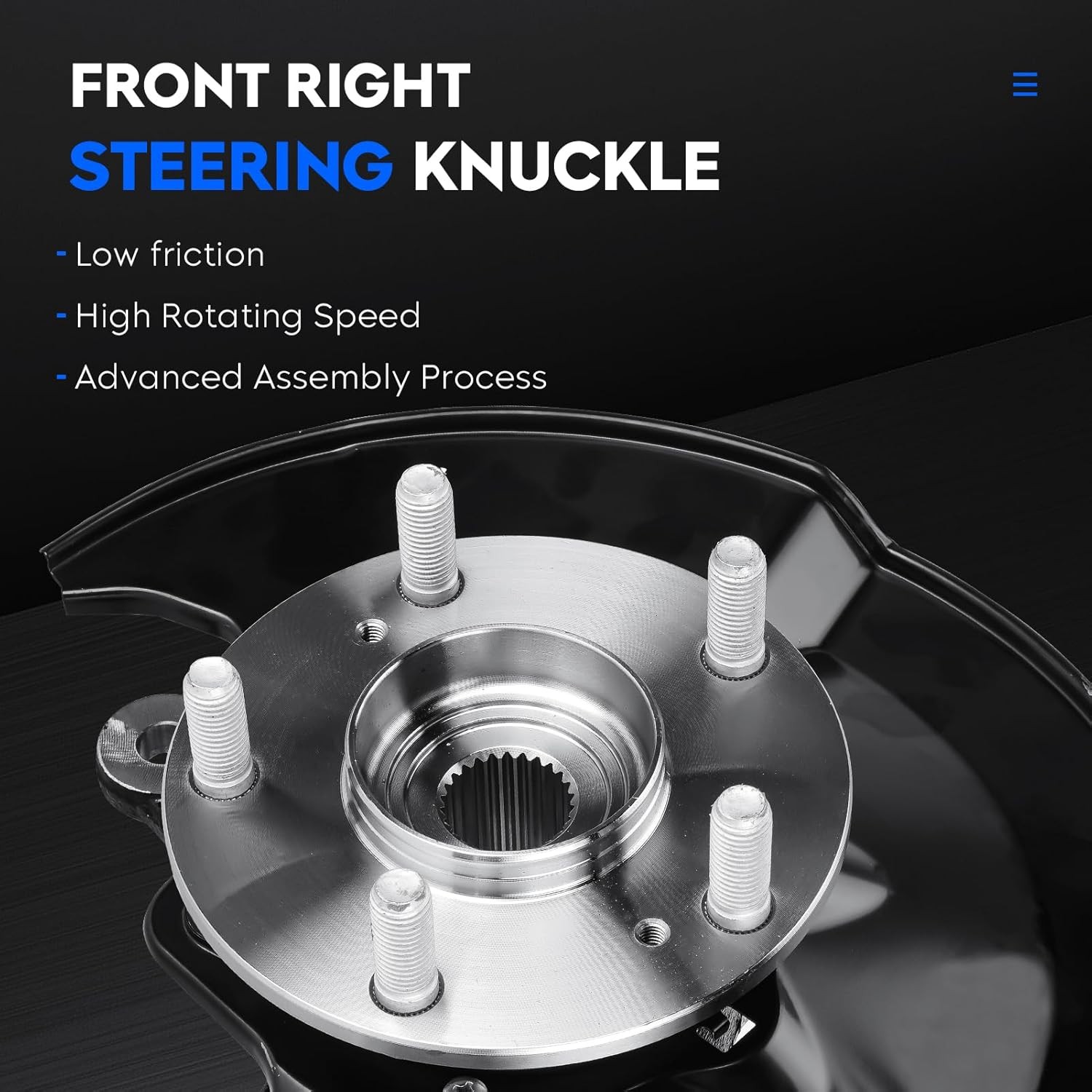 Front Right Side Steering Knuckle & Wheel Bearing Hub Assembly Compatible with H