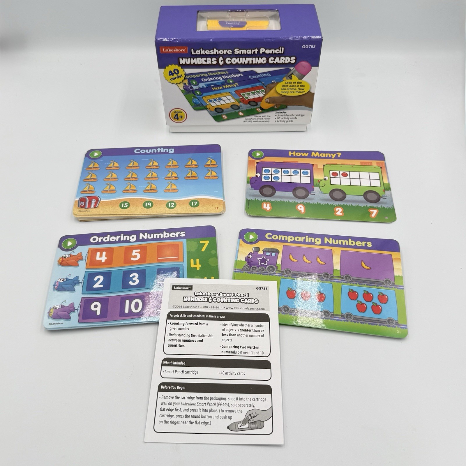 Lakeshore Smart Pencil – Numbers & Counting Cards 40 Cards GG753 COMPLETE