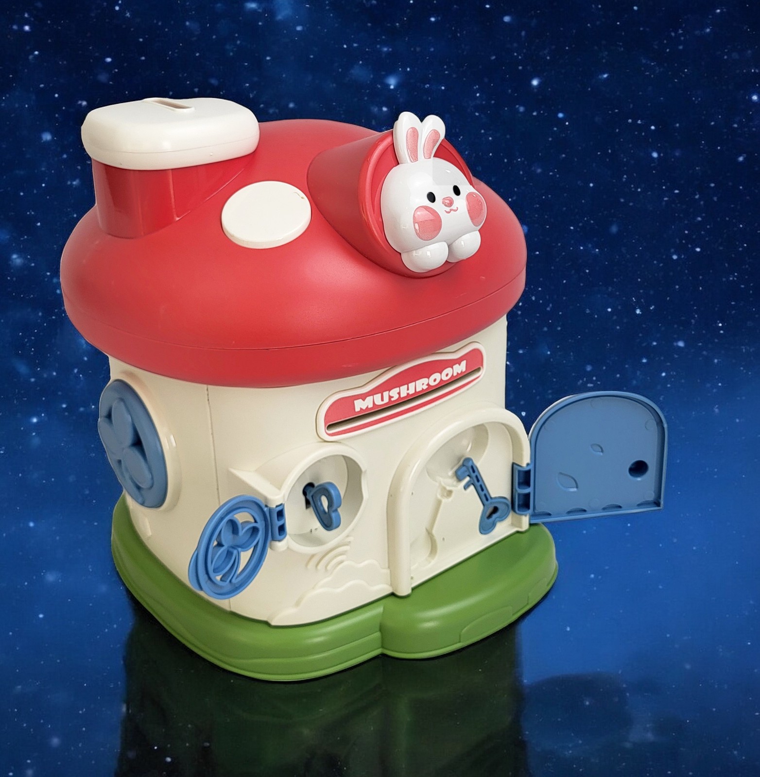 Mushroom House Piggy Bank Kids Secure Lock Money Box 2 Keys BPA Free ASTM