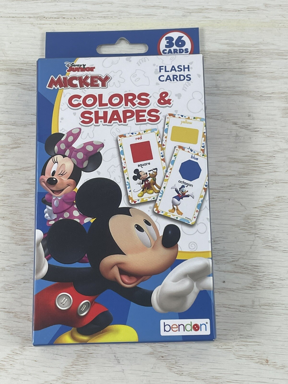 Disney Mickey Mouse Flash Card Colors And Shapes New